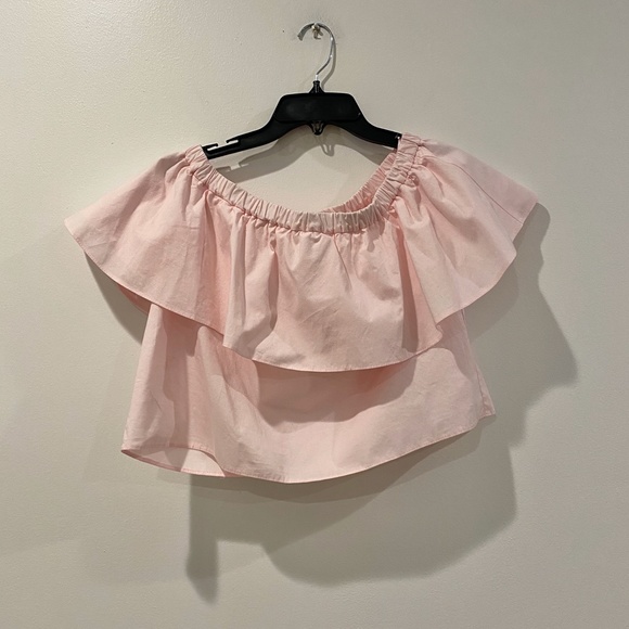 Topshop Pink Off The Shoulder Top - Picture 2 of 4